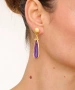 Kiraz Purple Enameled Gold Plated Earring