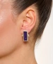 Kiraz Purple Enameled Silver Plated Earring