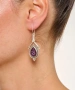Kiraz Purple Enameled Silver Plated Earring