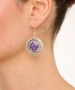 Kiraz Purple Enameled Silver Plated Earring