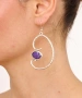 Kiraz Purple Enameled Silver Plated Earring