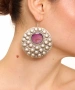 Kiraz Purple Enameled Silver Plated Earring