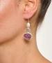 Kiraz Purple Enameled Silver Plated Earring