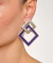 Kiraz Purple Enameled Silver Plated Earring