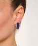 Kiraz Purple Enameled Silver Plated Earring