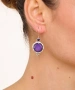 Kiraz Purple Enameled Silver Plated Earring