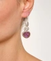 Kiraz Purple Enameled Silver Plated Earring