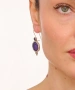 Kiraz Purple Enameled Silver Plated Earring