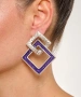 Kiraz Purple Enameled Silver Plated Earring