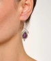 Kiraz Purple Enameled Silver Plated Earring