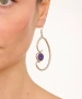 Kiraz Purple Enameled Silver Plated Earring