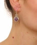 Kiraz Purple Enameled Silver Plated Heart Earring