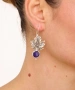 Kiraz Purple Enameled Silver Plated Leaf Earring