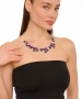 Kiraz Purple Enameled Silver Plated Necklace