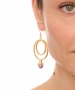 Kiraz Purple Pearl Stoned Gold Plated Earring