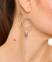 Kiraz Purple Pearl Stoned Silver Plated Earring