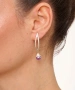 Kiraz Purple Pearl Stoned Silver Plated Earring