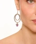 Kiraz Purple Pearl Stoned Silver Plated Earring