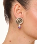 Kiraz Purple Pearl Stoned Silver Plated Earring