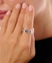 Kiraz Purple Stoned Silver Plated Ring