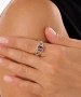Kiraz Purple Stoned Silver Plated Ring