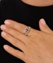 Kiraz Purple Stoned Silver Plated Ring