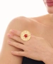 Kiraz Red Crystal Stoned Gold Plated Ring