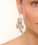 Kiraz Silver Plated Cat Earring
