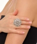 Kiraz Silver Plated Flower Ring