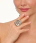 Kiraz Silver Plated Flower Ring