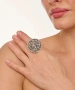 Kiraz Silver Plated Flower Ring