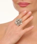 Kiraz Silver Plated Flower Ring