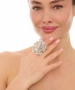 Kiraz Silver Plated Flower Ring