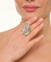 Kiraz Silver Plated Leaf Ring