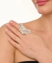Kiraz Silver Plated Leaf Ring