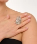 Kiraz Silver Plated Leaf Ring