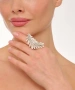 Kiraz Silver Plated Leaf Ring