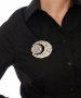 Kiraz Silver Plated Moon Brooch