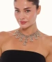 Kiraz Black Crystal Stoned Silver Plated Necklace