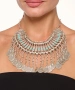 Kiraz Turquoise Stoned Cleopatra Silver Plated Necklace