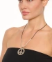 Kiraz Leather Silver Plated Peace Necklace