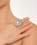 Kiraz Silver Plated Flower Ring