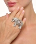 Kiraz Silver Plated Elephant Ring