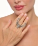 Kiraz Silver Plated Deer Head Ring