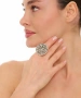 Kiraz Silver Plated Flower Ring