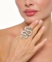 Kiraz Silver Plated Snake Ring