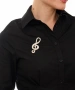 Kiraz Silver Plated Treble Clef Brooch