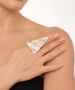 Kiraz Silver Plated Triangle Ring