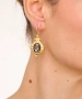 Kiraz Smoked Crystal Stoned Gold Plated Earring