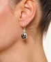 Kiraz Smoked Crystal Stoned Silver Plated Earring